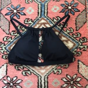 Black halter bikini top
